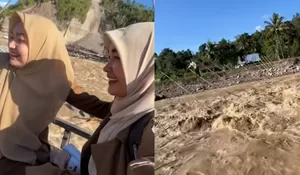 Video Guru Aceh Tengah Menyeberangi Sungai Deras Viral dan Tuai Perhatian Publik