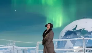 Nikmati Liburan! Ria Ricis Bagikan Momen Aurora Borealis di Murmanks, Bareng Si Kecil Baby Moana