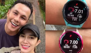 Rayakan Anniversary Pernikahan yang ke-14 Tahun dengan Lari, Intip Potret Ussy Sulistiawaty dan Andhika Pratama