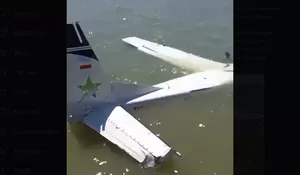 Pesawat Cessna Smart Cakrawala Aviation Lakukan Pendaratan Darurat di Perairan Nabire, Seluruh Awak Selamat