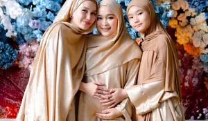 Cantik Ayu Ting Ting di Acara 7 Bulanan Sang Adik, Kompak Bersama Bilqis Pakai Hijab