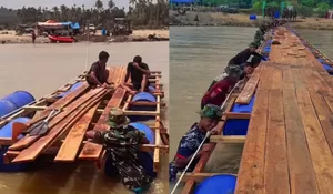 Akses Terputus Usai Banjir, Jembatan Apung TNI Jadi Penyelamat Warga Sawang Aceh Utara, Biaya Getek Rp20 Ribu Terpangkas
