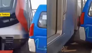 Detik-Detik Mencekam Angkot Nyaris Tertemper KRL di Jembatan Besi Jakarta Barat, Terjebak Macet di Perlintasan Padat