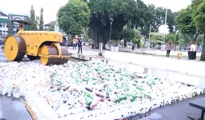 Ribuan Botol Miras, Okerbaya Hingga Narkoba Berhasil Diamankan, Polres Jember Laksanakan Pemusnahan Barang Haram