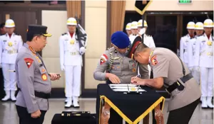 Kapolri Pimpin Sertijab dan Pelantikan Sejumlah Pejabat Polri di Mabes Polri
