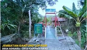 Penampakan Jembatan Gantung Lo Pasir, Nadi Baru Aktivitas Warga Banyumas