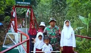 Petani dan Anak-anak di Wonogiri Kini Tak Harus Berenang Seberangi Sungai Sejak Ada Jembatan Gantung