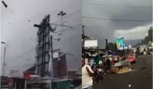 Angin Puting Beliung Terjang Kawasan Pasar di Karanganyar Jawa Tengah, Dagangan pada Gerobak Pedagang Ikut Terbang