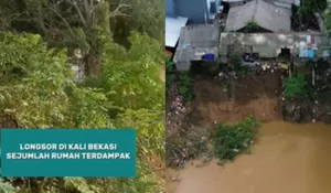 Viral Bencana Longsor di Kali Bekasi, Diduga 6 Rumah Terdampak, Ada yang Hanya Sisa 1 Ruang Kamar