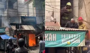 Momen Damkar Evakuasi Kakek dan Cucunya dari Kebakaran di Bandung, Sempat Bikin Panik Warga saat Terjadi Ledakan Kecil