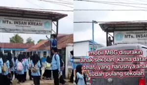 Diduga Terlambat Datang ke Sekolah, Mobil MBG Disoraki Siswa