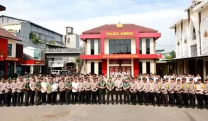 Kunjungan Kodim 0824 Jember Ke Polres Jember Bukti Sinergitas TNI dan Polri di Kabupaten Jember Terus Terjaga Kuat 