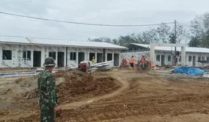 *Pembangunan Huntap di Tapanuli Terus Berjalan, Kerangka Rumah dan Batu Bata Tersusun Rapi*