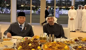 Momen Prabowo Buka Puasa Bersama Presiden MBZ , Disuguhi Sajian Khas Timur Tengah
