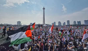Aksi Bela Palestina di Kedubes AS: Spanduk Semangka Jadi Simbol Solidaritas Indonesia untuk Gaza
