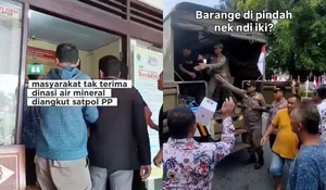 Viral! Warga Cekcok dengan Satpol PP soal Dugaan Penyitaan Air Mineral Donasi