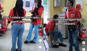 Viral Pegawai SPBU Pakai Celana Jeans, Warganet Sindir Pertamina: Seragam Ikut Dioplos?