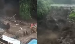 Diduga Luapan Gunung Slamet, Banjir Bandang Rendam Pemandian Air Panas Guci Tegal