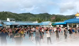 Lapas Padangsidimpuan Gelar Senam Pagi Bersama Warga Binaan dan Petugas