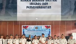 Rutan Rantau Ikuti Apel Bersama dan Penandatanganan Deklarasi Perjanjian Kinerja Bersama Menteri ImiPas
