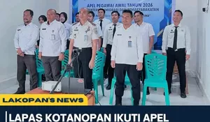 Lapas Kotanopan Ikuti Apel Pegawai Awal Tahun Kementerian Imigrasi dan Pemasyarakatan