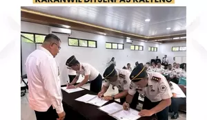Komitmen Kinerja dan Akuntabilitas, Kalapas Muara Teweh Tandatangani Perjanjian Kinerja Disaksikan Kakanwil Ditjenpas Kalteng