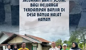 Rutan Rantau Salurkan Bakti Sosial bagi Keluarga Terdampak Banjir di Desa Banua Halat Kanan