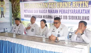 Wujudkan Lingkungan Bersih dari Narkoba, Rutan Sidikalang Gelar Tes Urin Rutin Bagi Petugas dan Warga Binaan