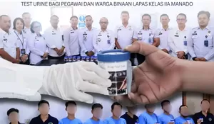 Langkah Preventif, Lapas Manado Laksanakan Test Urine bagi Pegawai dan Warga Binaan