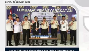 Lapas Tahuna Laksanakan Tes Urine Bagi Petugas dan Warga Binaan, Wujudkan Lapas Bersinar
