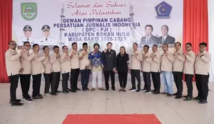 Kode Etik Jurnalistik Dan Fakta Integritas Dibacakan Dalam Pelantikan Ketua Dan Pengurus PJI Kabupaten Rokan Hulu 