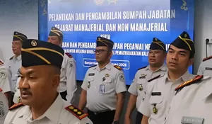 Karutan Rantau Hadiri Pelantikan Pejabat Eselon V, JFT dan PNS Alumni Poltekip Angkatan 55 di Kanwil Ditjenpas Kalsel