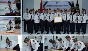 Kabapas dan Pegawai Bapas Kelas II Muara Teweh Teken Komitmen Bersama Zona Integritas dan Pakta Integritas Tahun 2026