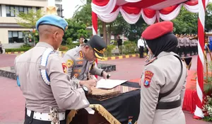 Sertijab Pejabat Utama dan Pelantikan Kasat PPA-PPO di Polresta Sidoarjo