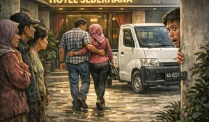 Diduga Selingkuh, Pria Beristri dan Janda di Nganjuk Kepergok Keluar Hotel