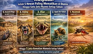 Waspada! Inilah 5 Hewan Paling Mematikan di Dunia Hingga Satu Juta Nyawa Setiap Tahun