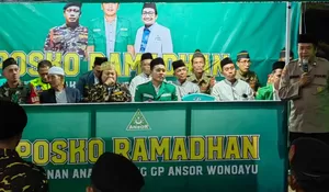 Kapolsek Wonoayu Hadiri Pembukaan Posko Keamanan Di Bulan Ramadhan Bersama Ketua Ansor