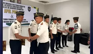 Rutan Humbahas Gelar Apel Kenaikan Pangkat dan Pelepasan Pegawai Pindah Tugas
