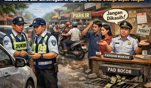 Parkir Liar Berseragam Marak di Nganjuk, Dishub Terkesan Cuci Tangan, Alasan Tunggu Perda