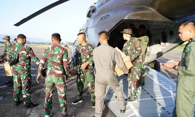 Jalur Darat Terputus, Kodam IM Kirim 1,5 Ton Bantuan ke Langsa via Helikopter