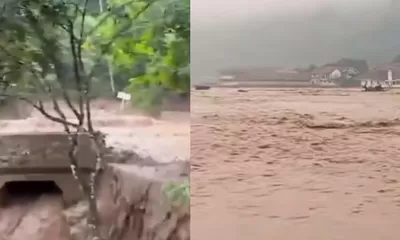 Video Amatir Rekam Detik-detik Sungai Cidadap Meluap Terjang Kampung di Sukabumi