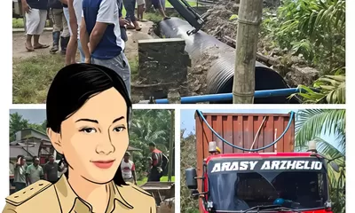Bentuk protes atas ambruknya Jembatan Air Dangawan Landak Warga Tutup Jalan"Publik Soroti PT.GSK