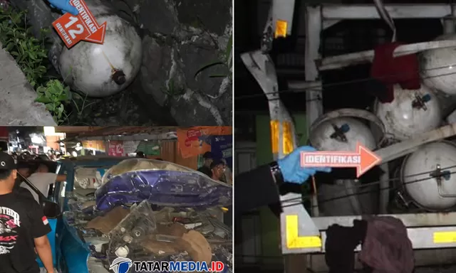 Muatan Tabung Gas CNG Meledak di Cibadak Sukabumi