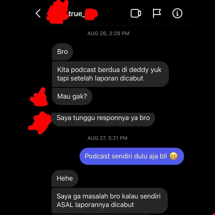 DM Jerinx ke Adam Deni.