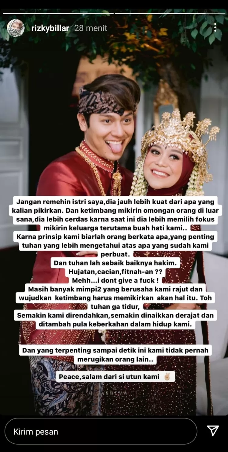 Curhatan Rizky Billar