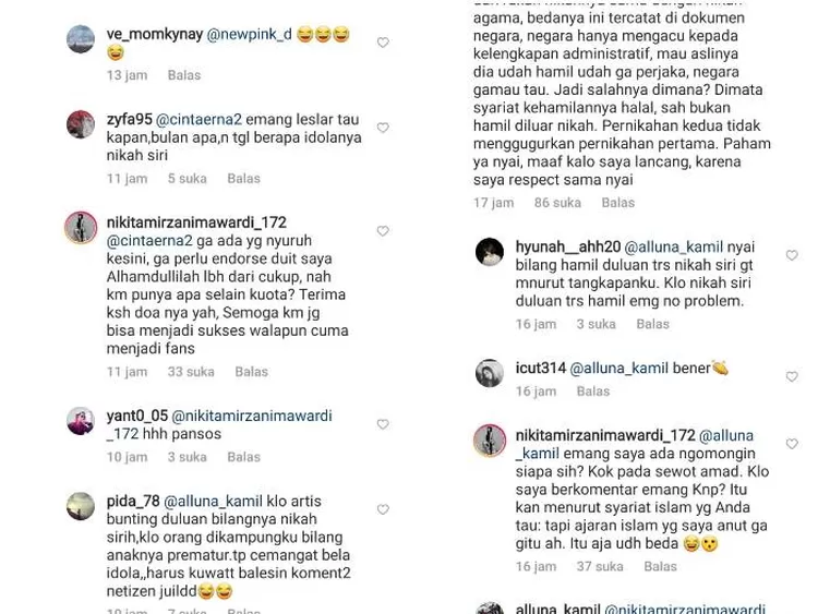 Nikita Mirzani membalas komentar netizen.