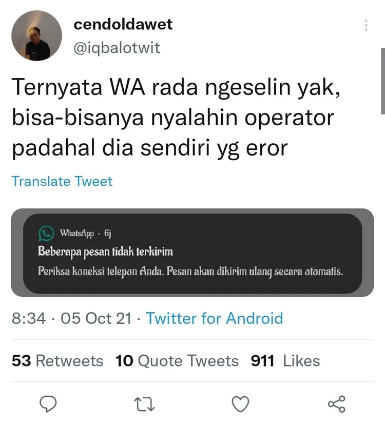 Komentar salah satu warga Twitter Indonesia.