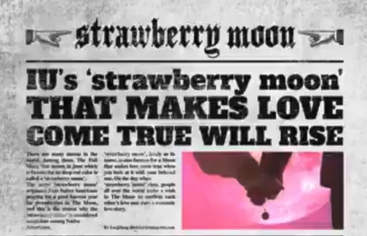 Potongan video teaser 'Strawberry Moon' yang diunggah akun Twitter resmi IU