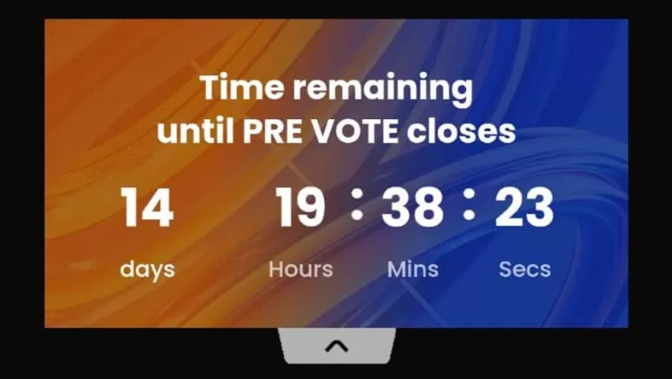 Batas waktu voting periode PRE VOTE, perhatikan bagian jam (hour) untuk memilih 5 penyanyi kesayanganmu di tiap harinya