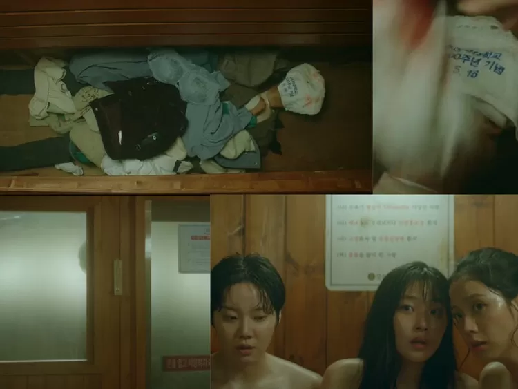 Soo Ho yang disembunyikan di dalam bangku ruang sauna